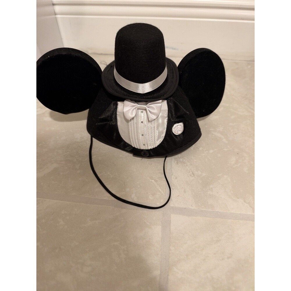 Disney Parks Groom Mickey Ears Hat Wedding Tuxedo and Top Hat